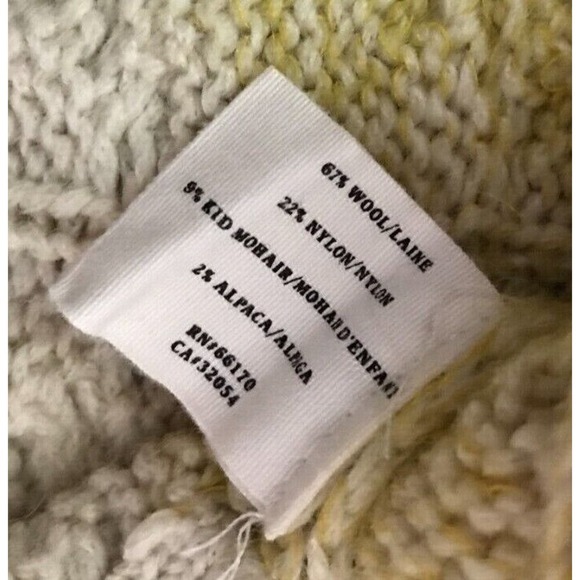 Anthropologie Sparrow Fading Rainbow Ombre Stripe Sweater Yellow Ginger - Picture 4 of 8